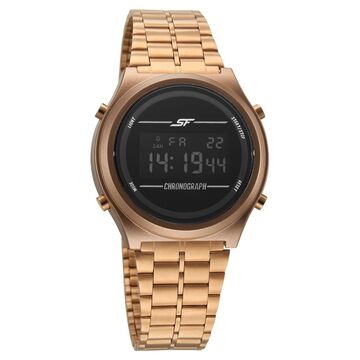 SF CirQle Digital Dial Rose Gold Stainless Steel Strap Watch For Men